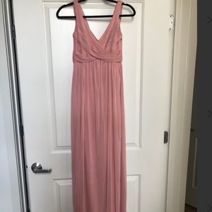 David’s Bridal Mauve/“Quartz” Long Mesh Dress